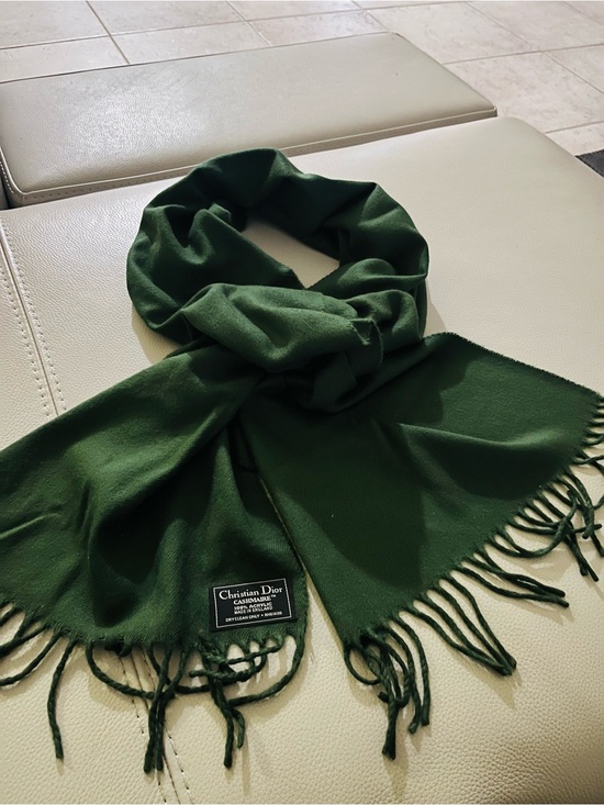 Christian Dior Accessories - Pristine Christian Dior army Green color Branded with Black Logo scarf or shawl.